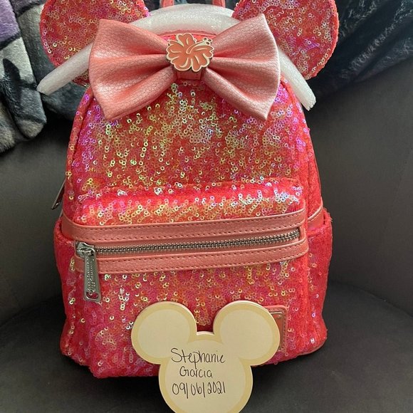 coral loungefly backpack